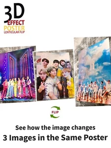 BTS-Jin、SUGA、j-hope、RM、Jimin、V、Jung Kook,3D Poster, 3D Effect ,3 images In One - Picture 1 of 6