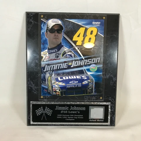 NASCAR Jimmie Johnson #48 Plaque with Actual Metal from Car Racing Reflections Cover