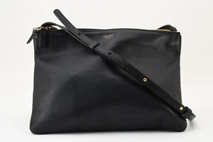CELINE [Rank Almost A] Trio Large Crossbody Shoulder Bag Purse Leather Pochette - Picture 1 of 15