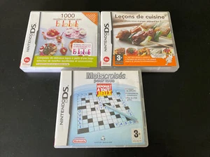 LECONS DE CUISINE + 1000 RECETTES  ELLE + MOTS CROISES 3 LOT JEUX NINTENDO DS - Picture 1 of 3