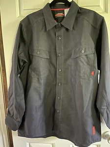 BULWARK FR Flame Resistant IQ Long Sleeve Shirt Cat2 2112 Navy Mens Large