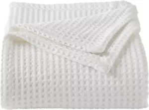100% Cotton Waffle Weave Bed Blanket | Soft, Breathable, and Lightweight Blanket - Picture 1 of 7