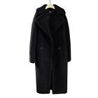 Women's Winter Laple Faux Fur Coat Cashmere Long One Button Furry Overcoats