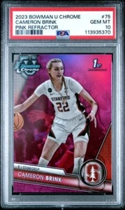 Cameron Brink 1st Bowman *Pink Refractor* 2023 Bowman U Chrome #75 PSA 10 GemMt - Picture 1 of 2