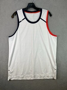Rhone Tank Top Men Medium White blue Sleeveless Shirt Swift Performance Stretch - Picture 1 of 10