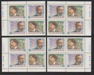 1989 Canada SC# 1244a - Canadian Poets - Plate Blocks of 4 M-NH Lot # 3238 - Picture 1 of 1