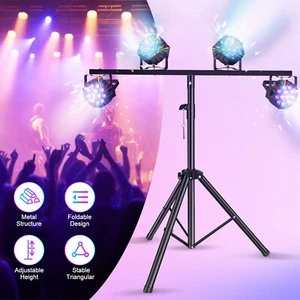 Coolighine DJ Stage Light Adjustable Tripod Stand w/ T Bar Par Can Wash Lights - Picture 1 of 18