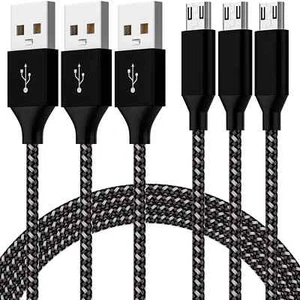 1/3 Pack Micro USB Cable Android Charger Reversible Fast Charging Cord - Photo 1 sur 12