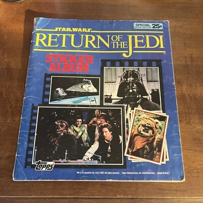 1983 Topps Panini Star Wars Return of the Jedi Sticker Album Used Book Vintage - Image 1 of 4