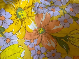 Vintage Floral Fitted Twin Sheet Sunflower & Tulips Yellow & Orange - Picture 1 of 5