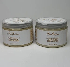 2 SheaMoisture 100 Raw Shea Butter Skin Moisturizer 11.5 Fl Oz Organic Cream - Picture 1 of 5