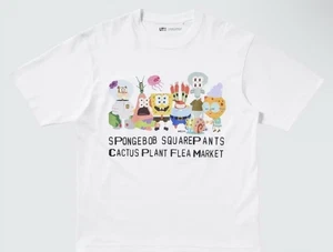 Spongebob Squarepants Oversized XXS Cactus Plant Flea Market Uniqlo T Shirt NEW - Picture 1 of 4