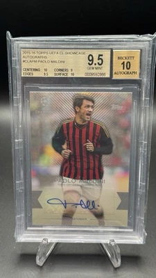 2016-16 Topps UEFA CL Showcase Paolo Maldini Auto AC Milan BGS 9.5 🤯🇮🇹 - Image 1 of 2