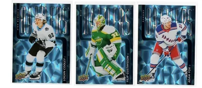 2025-26 Upper Deck Series 1 Blue Dazzlers Lot of 3 DZ-21, DZ-42, DZ-48 - Image 1 of 2