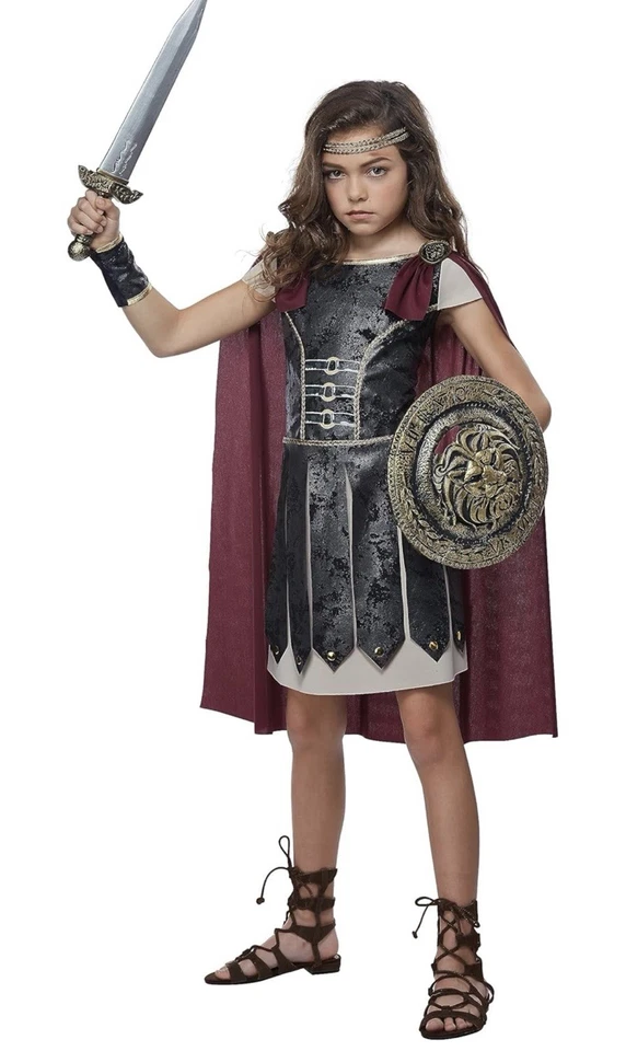 Бесстрашный Гладиатор Римский Греческий Бог Греческий Тога Солдат Ребенок Маленький S 6-8 #470 - Изображение 1 из 1