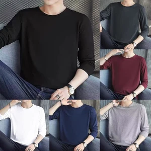Men's Casual Long Sleeve Round Neck T Shirt for Everyday Wear and Comfort - Picture 1 of 20
