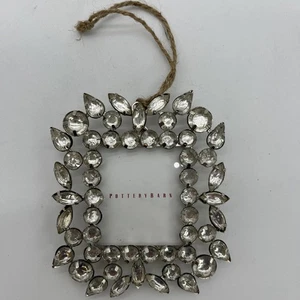 Pottery Barn Small Hanging Rhinestone Picture Frame 2x25” Photo Outer 4x3.5” - Picture 1 of 7