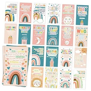 60 tarjetas de oración inspiradoras para niños con versículos bíblicos surtidos, estilo 01 - Imagen 1 de 6
