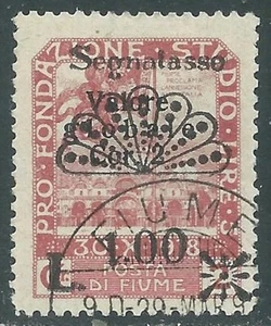 1921 FLUSS STEUERMARKEN GEBRAUCHT 1 LIRA AUF 2 SÄCHSISCHEN KORREN 35 - US24-7 - Bild 1 von 1