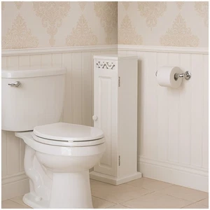 Toilettenpapierschrank Weiß Schmaler Badschrank im Landhausstil Badschrank - Bild 1 von 2