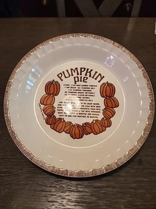 Vintage Royal China 1983 Country Harvest Pumpkin Pie Pan Plate w/ Recipe - Picture 1 of 7