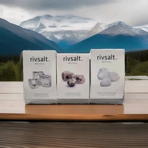 Combination 3 Pack Rivsalt 100% Himalayan Sea Salt REFILL Set of 3 Rocks Per Box - Picture 1 of 2