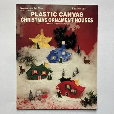 Needlecraft Ala Mode Leaflet 147 Plastic Canvas Christmas Ornament House Pattern - Image 1 of 3