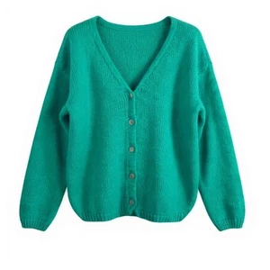 Cárdigan Tejido Mezcla Mohair Hecho en Italia Suave Silencioso Lujo Años 90 Y2K Talla M/L - Imagen 1 de 7