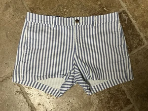 Old Navy Women’s Size 12 Blue & White Striped Print Casual Everyday Shorts - Picture 1 of 4