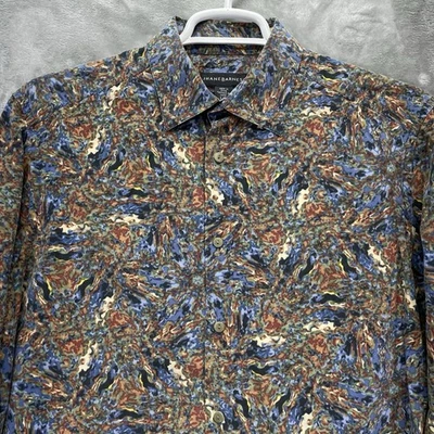 Jhane Barnes Shirt Men size Large art deco bold pattern designer silk blend AOP - Image 1 of 4