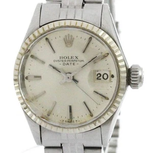 Vintage ROLEX Oyster Perpetual Date 6517 Damenuhr aus Weißgold und Stahl - Bild 1 von 10