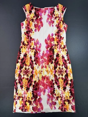 Adrianna Papell Floral Print Sleeveless Sheath Dress Size 8 Very Nice - Image 1 of 4