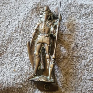 Antique Brass Knight Door Knocker - Picture 1 of 8