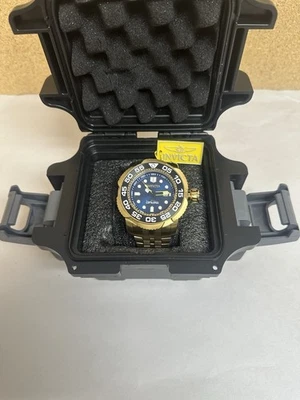 RARO Reloj Invicta Sea Hunter, Dorado Azul 36378 Pro Diver 200 Cronógrafo 70mm (LEER) Foto 1 de 4