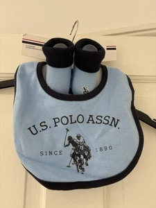 US Polo Assn Bib & Bootie Set - Picture 1 of 9