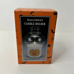 HALLOWEEN JACK O LANTERN PUMPKIN VOTIVE/TEA LIGHT CANDLE HOLDER IN BOX - Picture 1 of 2