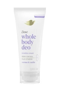 Dove Whole Body Deo pH Balancing Deodorant Cream Coconut & Vanilla Aluminum Free - Picture 1 of 10