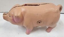 Vintage B. Shackman & Co. #10003 Taiwan Mini Cast Iron Pink Piggy Pig Coin Bank