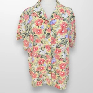 Bobbie Brooks Woman Size 22 / 24W Top Shirt Button Front Hawaiian Floral - Picture 1 of 8