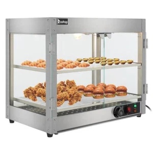 2 Tier Electric 800W Food Warmer Display Case Commercial Food Pizza Showcase New - Picture 1 of 23