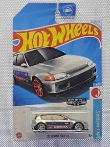 2024 Hot Wheels ZAMAC '92 Honda Civic EG HW J-Imports CUSTOM REAL RIDERS - Picture 1 of 12