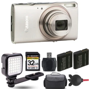 Canon PowerShot IXUS 285 Camera (Silver)+ Extra Battery + LED - 32GB Kit - Picture 1 of 7