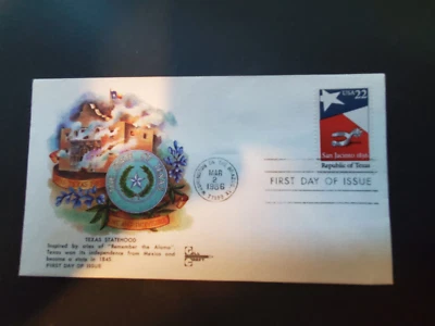 TEXAS Statehood  1845 to 1986   22 cent First Day Cover June 1986 - Image 1 of 4