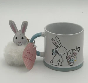 Prima Design Easter Rabbit Coffee Tea Large Mug Cup With Bunny Keychain NWT - Picture 1 of 6