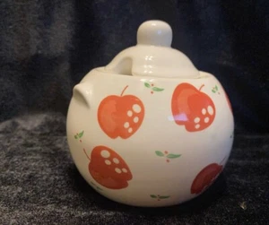 Vintage "Just For You" Sugar Jam Jelly Honey Jar Cherry Theme with Lid - Picture 1 of 9