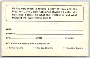 Tarjeta de pedido Rochester NY: Folleto de la División de Dispositivos Delco "You & The Weather" PC - Imagen 1 de 2