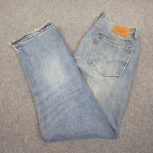 Levis Jeans Mens 34 Blue Denim 551 Z Straight Zip Fly BIG E Pants Size 34x31 - Picture 1 of 19