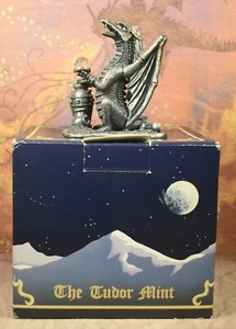 MIB Tudor Mint Myth & Magic Pewter Dragon Figure ~ The Treasure Seeker 3843 - Picture 1 of 4