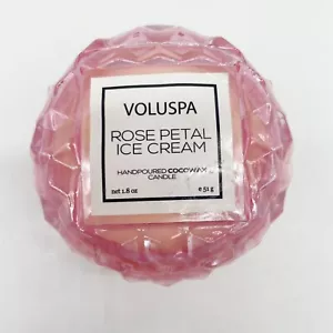 NEW!! Voluspa Rose Petal Ice Cream Luxury Glass jar Candle ~ 1.8 oz - Picture 1 of 3