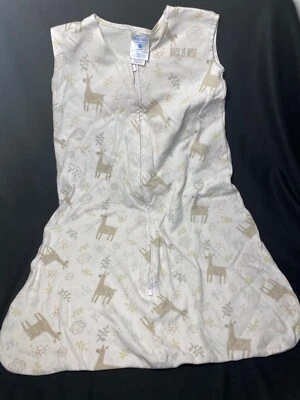 Halo SleepSack Size M Medium Sz 6 - 12 Months 16-24lbs  White W Brown Deer - Image 1 of 4